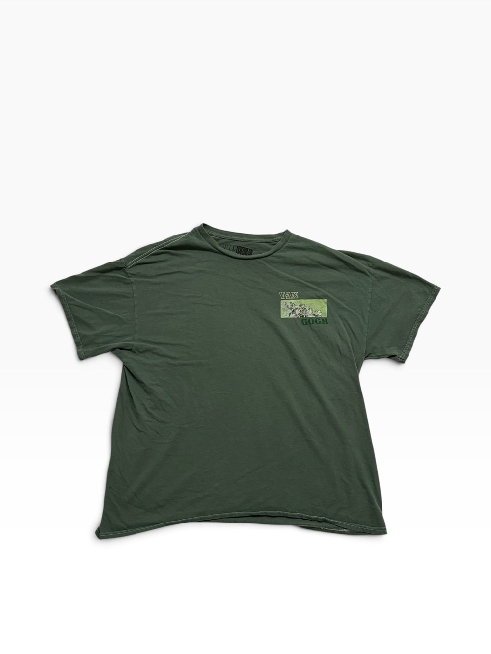 Green Graphic Crewneck T-Shirt Van Gogh